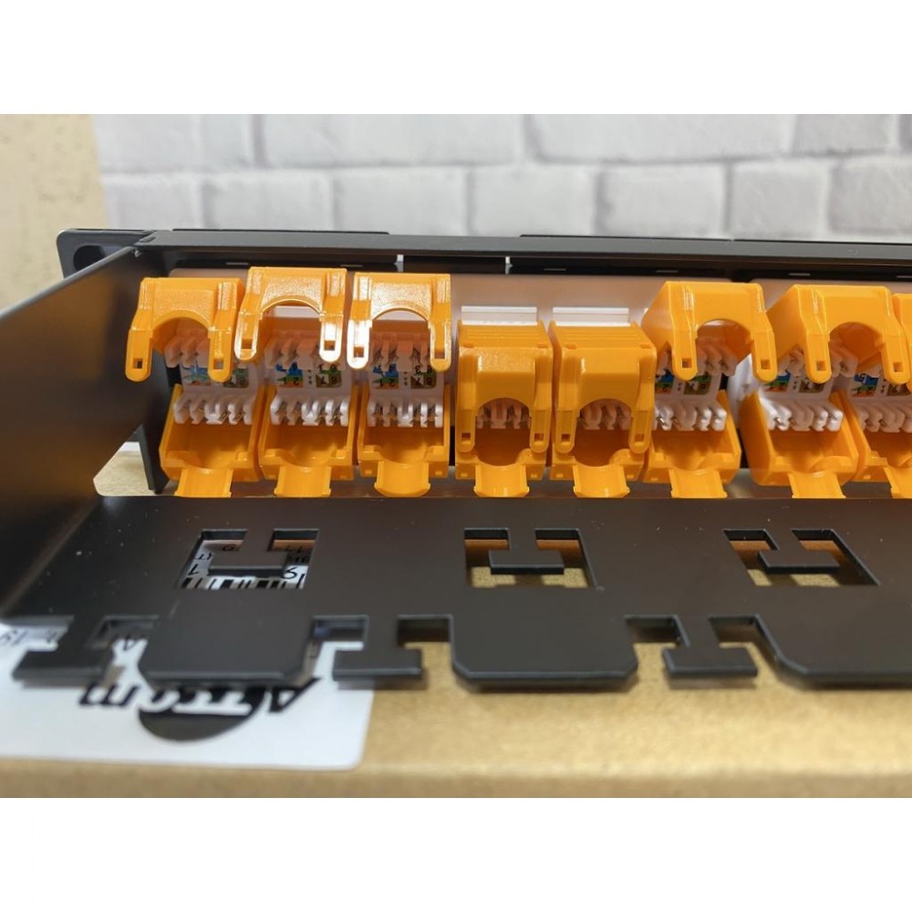 Патч-панель 19" 24хRJ-45 UTP 1U cat.6, в зборі з Keystone, Organizer Atcom (P6148) — фото 3
