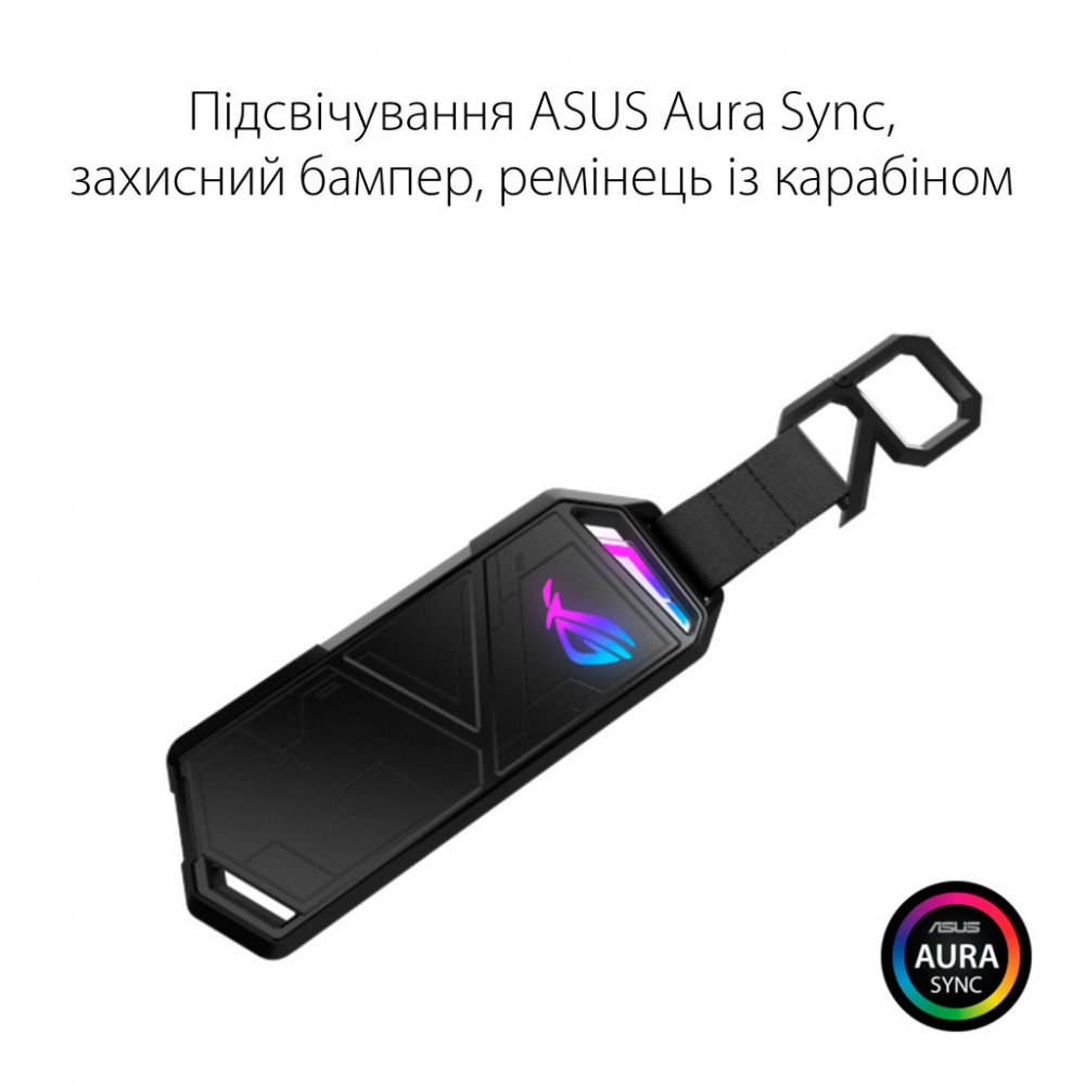 Кишеня зовнішня ASUS SSD M.2 PCIe NVMe STRIX ARION ESD-S1C/BLK/G/AS USB 3.1 Gen2 (ESD-S1C/BLK/G/AS) — фото 7