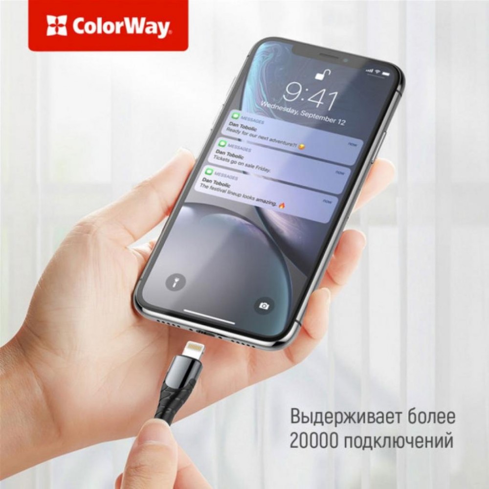 Кабель USB Type-C to Lightning 2.0m ColorWay (CW-CBPDCL036-GR) — фото 5