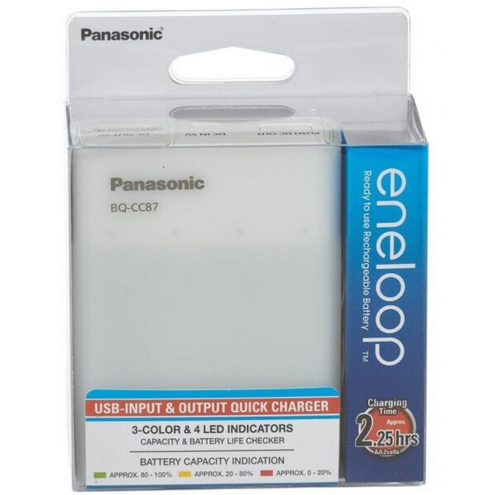 Зарядний пристрій для акумуляторів Panasonic USB in/out з функцією Power Bank (BQ-CC87USB) — фото 6