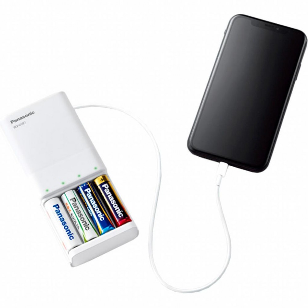 Зарядний пристрій для акумуляторів Panasonic USB in/out з функцією Power Bank (BQ-CC87USB) — фото 8