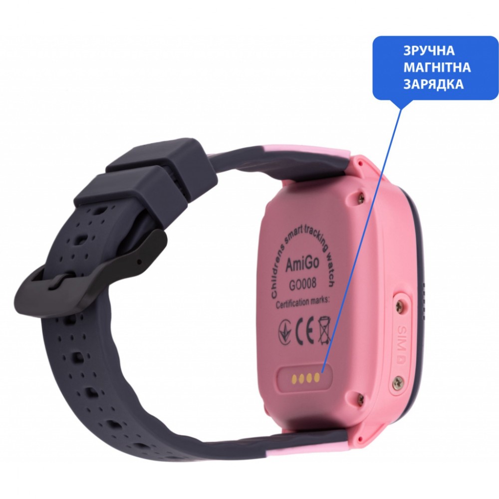 Смарт-годинник Amigo GO008 MILKY GPS WIFI Pink (873293) — фото 2