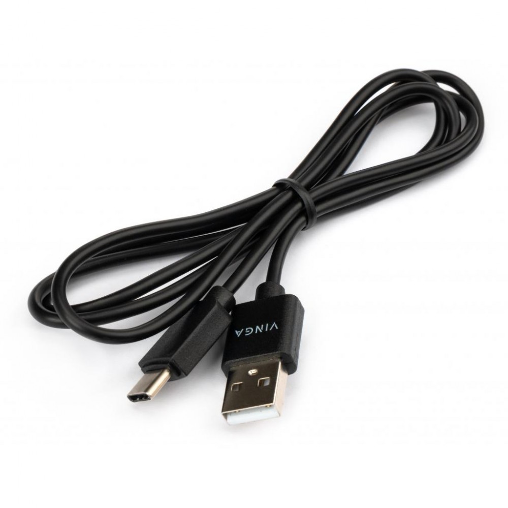 Дата кабель USB 2.0 AM to Type-C 1.0m 3A 18W PVC black Vinga (VCPUSBTC3ABK) — фото 2