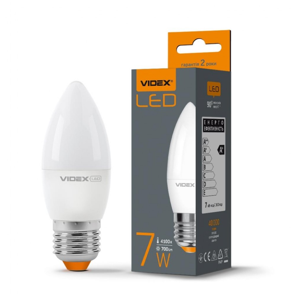 Лампочка Videx LED C37e 7W E27 4100K 220V (VL-C37e-07274) — фото 2