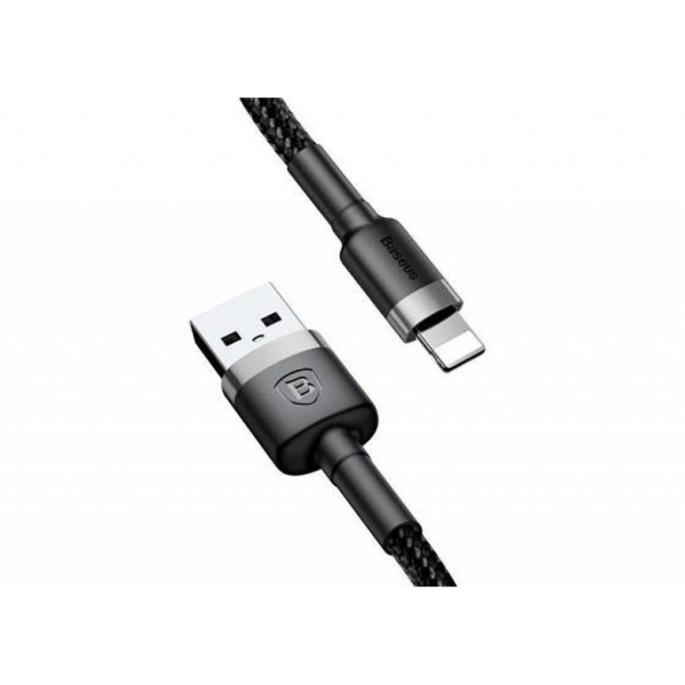 Кабель Baseus Cafule USB to Lightning 2.4A 0.5m Gray/Black (CALKLF-AG1) — фото 3