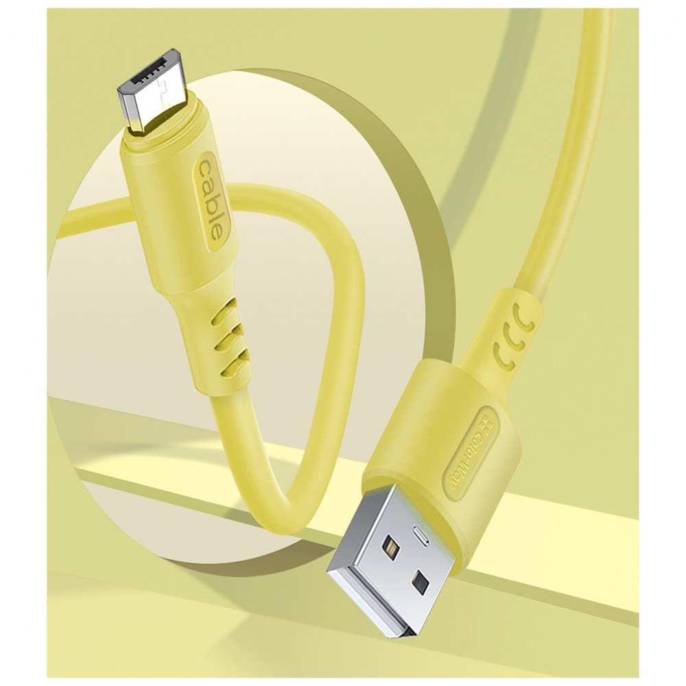 Кабель USB 2.0 AM to Micro 5P 1.0m soft silicone yellow ColorWay (CW-CBUM043-Y) — фото 5