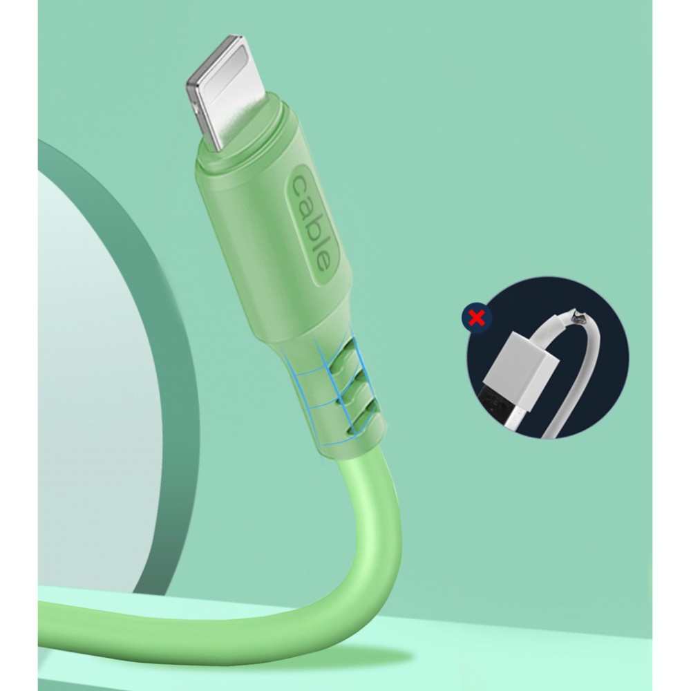 Кабель USB 2.0 AM to Type-C 1.0m soft silicone green ColorWay (CW-CBUC042-GR) — фото 5