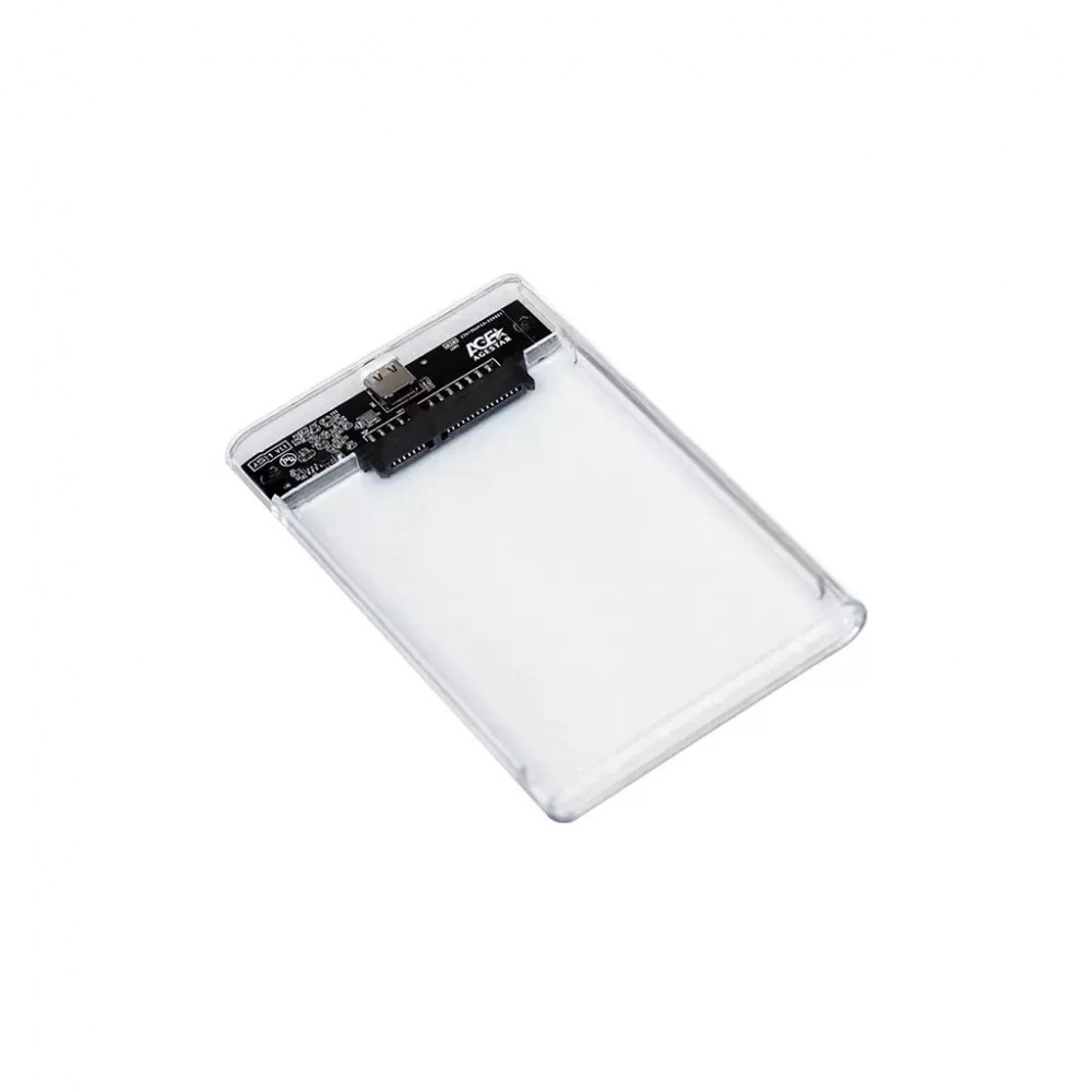 Кишеня зовнішня AgeStar 2.5", USB 3.2, 9.5 mm / 7 mm HDD/SSD, Transparent (3UB2P4C (Transparent)) — фото 2