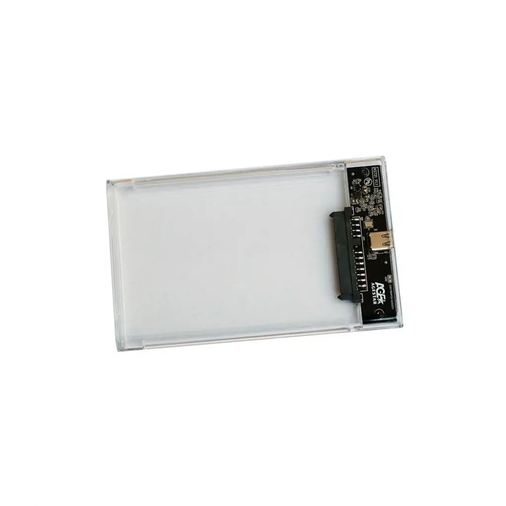 Кишеня зовнішня AgeStar 2.5", USB 3.2, 9.5 mm / 7 mm HDD/SSD, Transparent (3UB2P4C (Transparent)) — фото 3