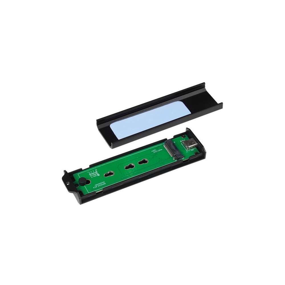 Кишеня зовнішня Chieftec M.2 PCIe NVMe/SATA SSD CEB-M2C-TLE USB 3.2 Gen2 Type-C Tool-Less Alum/Plastic (CEB-M2C-TLE) — фото 3