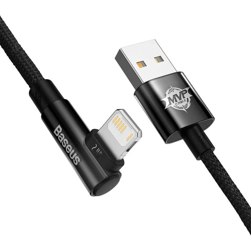Кабель Baseus MVP 2 Elbow-shaped USB to Lightning 2.4A 1м Black (CAVP000001) — фото 3