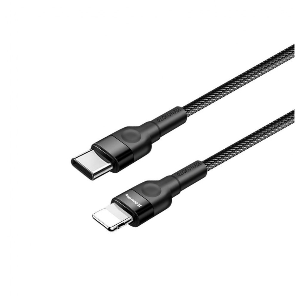 Кабель ColorWay USB-C to Lightning 0.3m 3А black (CW-CBPDCL054-BK) — фото 4