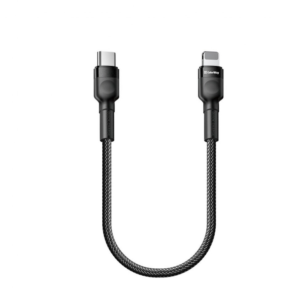 Кабель ColorWay USB-C to Lightning 0.3m 3А black (CW-CBPDCL054-BK) — фото 6
