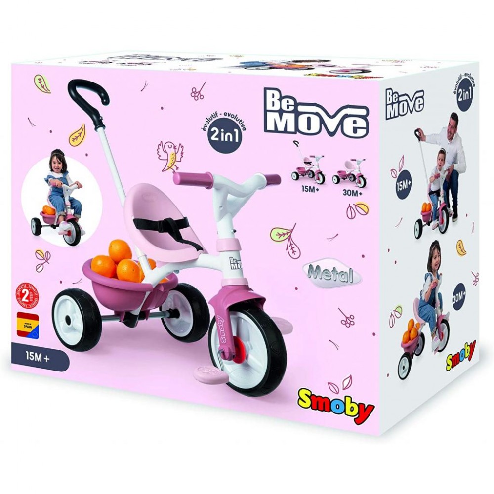 Дитячий велосипед Smoby Be Move 2 в 1 з багажником Рожевий (740332) — фото 3