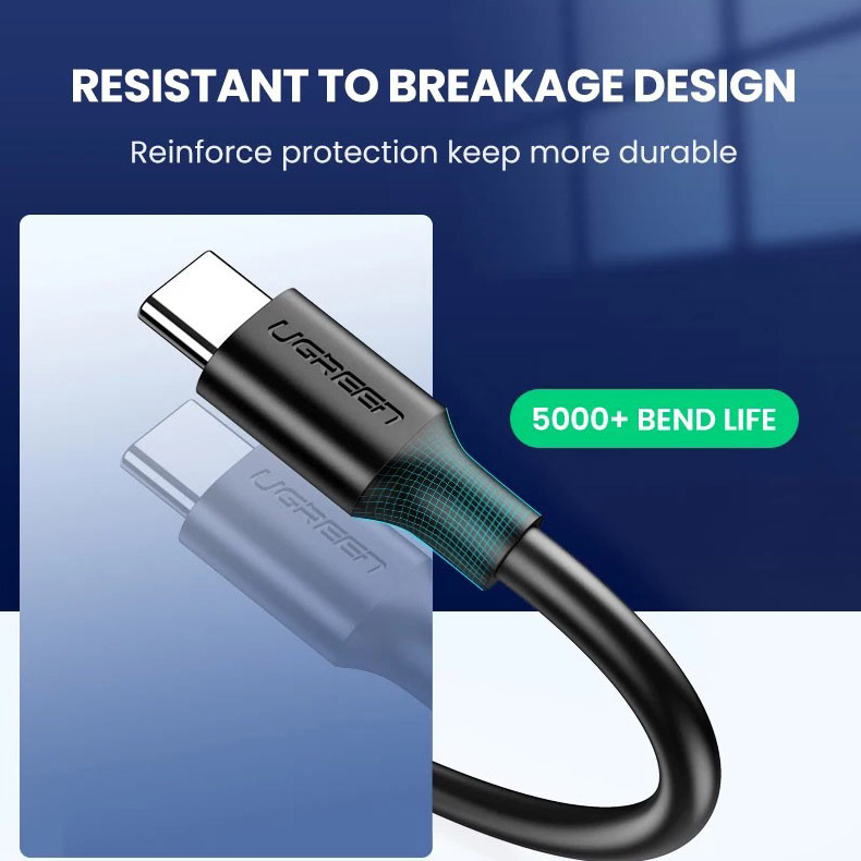 Кабель Ugreen US184 USB 3.0 to Type-C 3.0A 18W 2.0m Black (20884) — фото 4