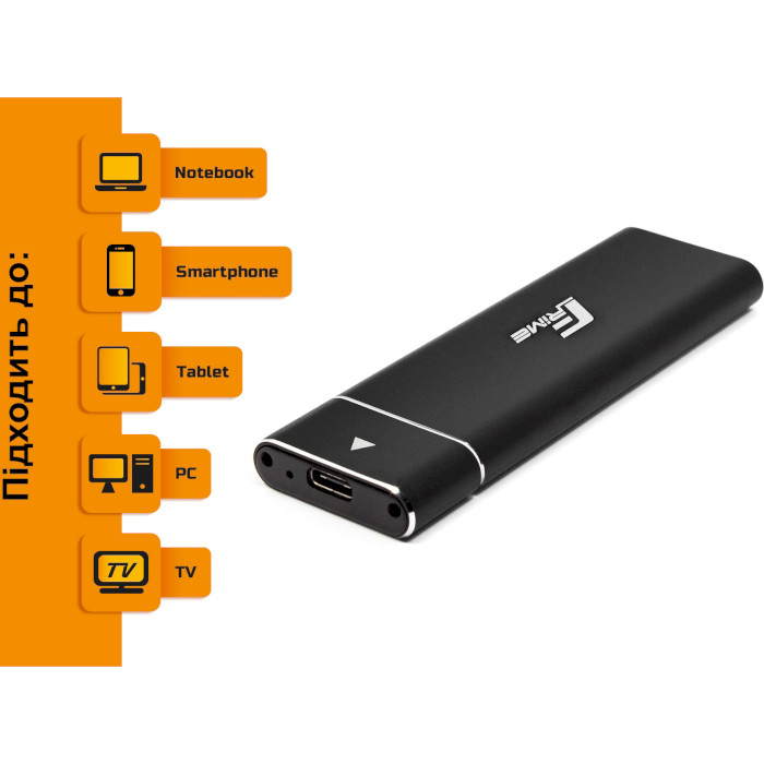 Кишеня зовнішня Frime M.2 NGFF SATA, USB 3.1 Type-C, Metal, Black (FHE220.M2UC) — фото 3