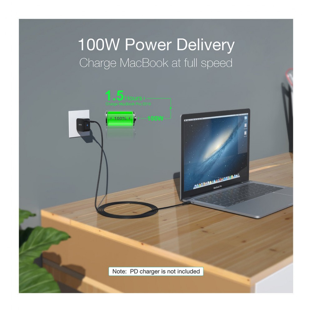 Кабель USB-С to USB-С 2.0m 100W 4K60Hz USB3.1 GEN2 Choetech (XCC-1007-V2-BK) — фото 4