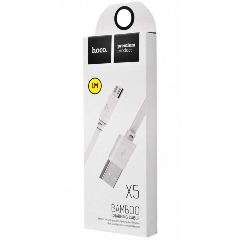 Кабель HOCO X5 Bamboo USB to microUSB 1м White — фото 2