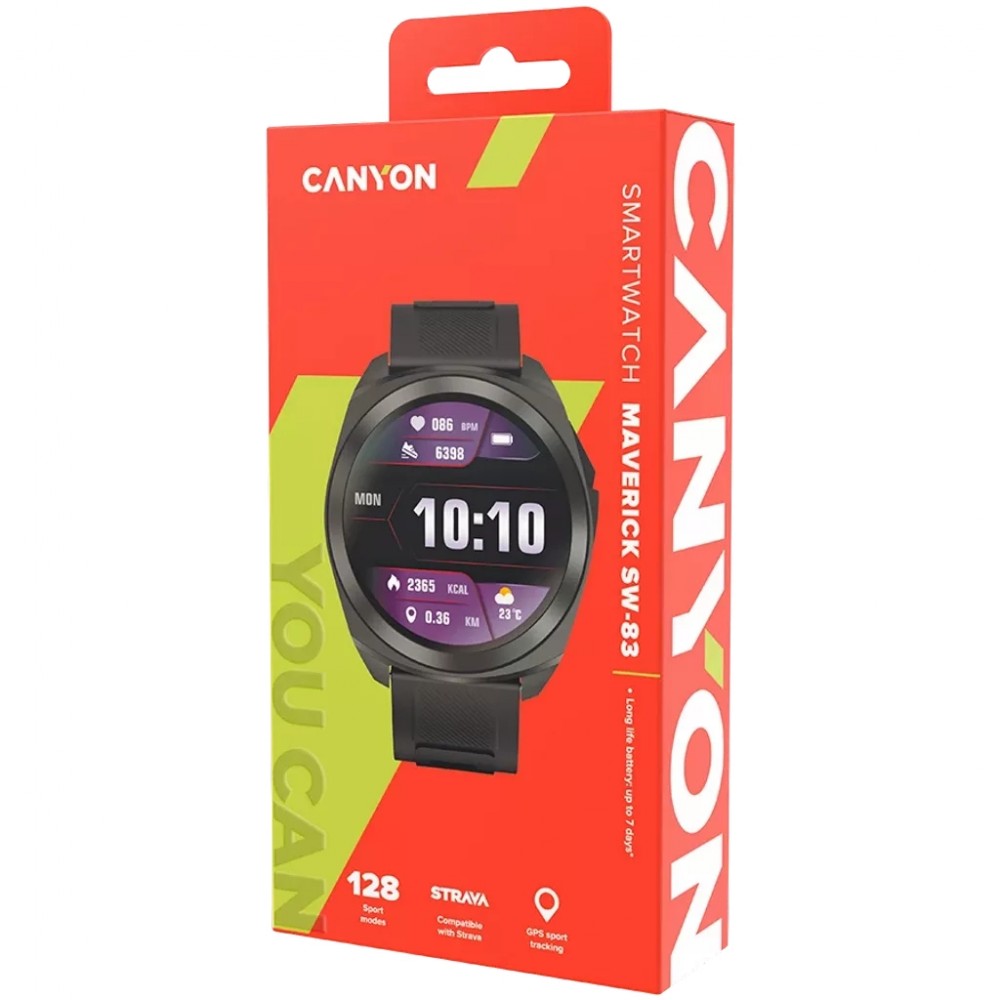 Смарт-годинник Canyon Maveric SW-83 GPS Black (CNS-SW83BB) — фото 7