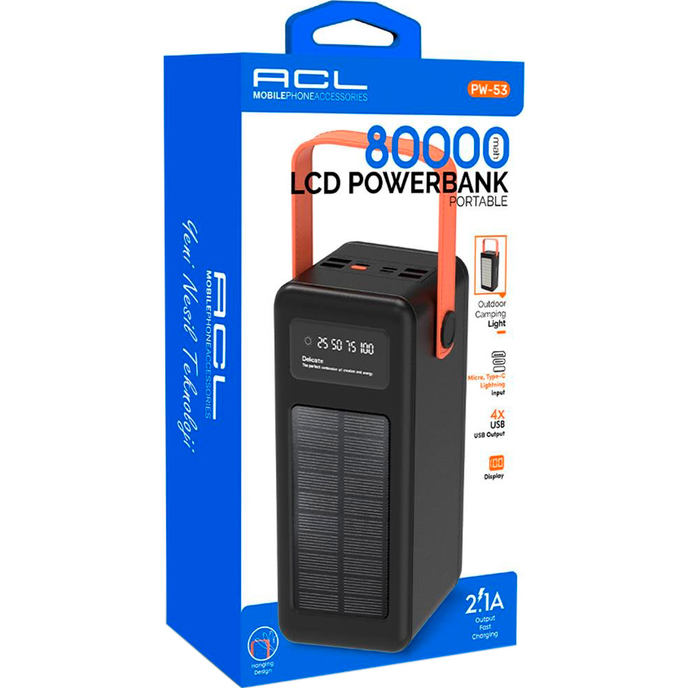 Батарея універсальна ACL 80000mAh Black/White (PW-53) — фото 2