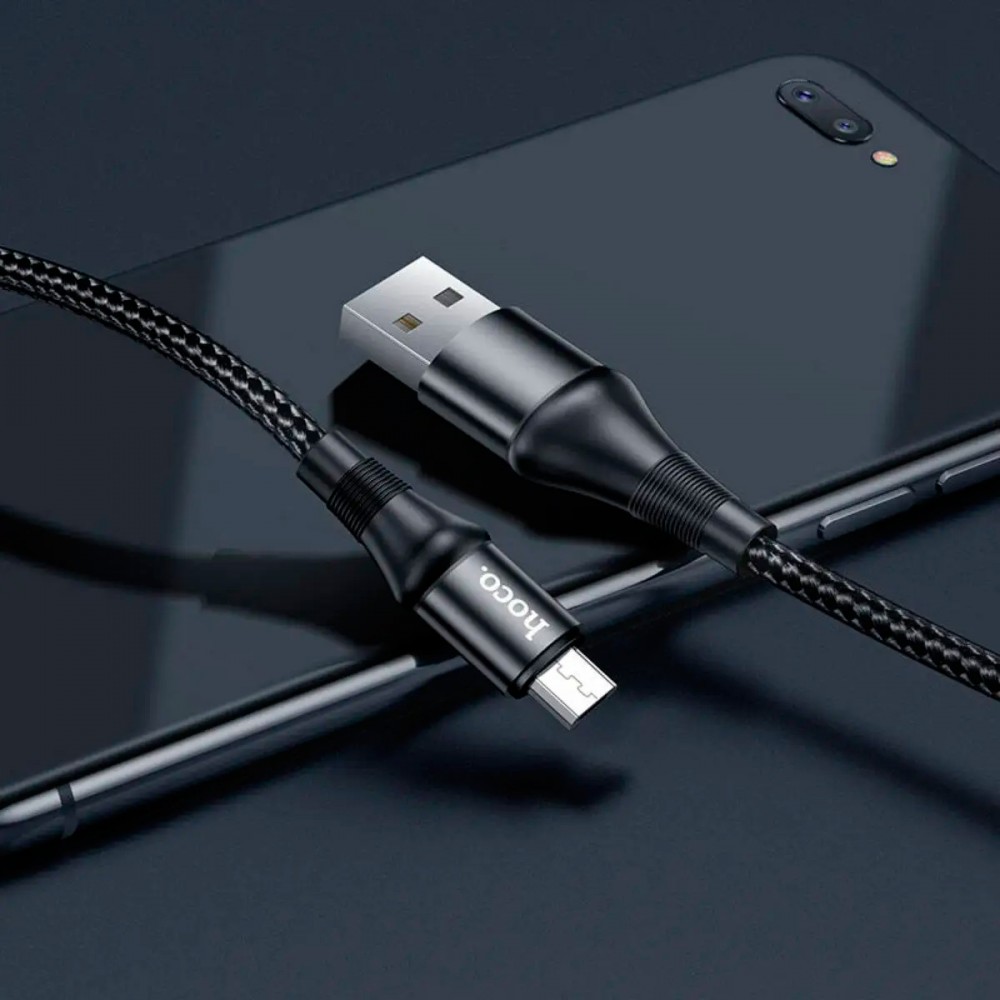Кабель HOCO X50 Excellent USB to microUSB 0.1м Black — фото 5