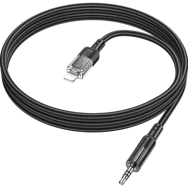 Кабель мультимедійний HOCO UPA27 Crystal Audio Cable Lightning - AUX 1.2м Black