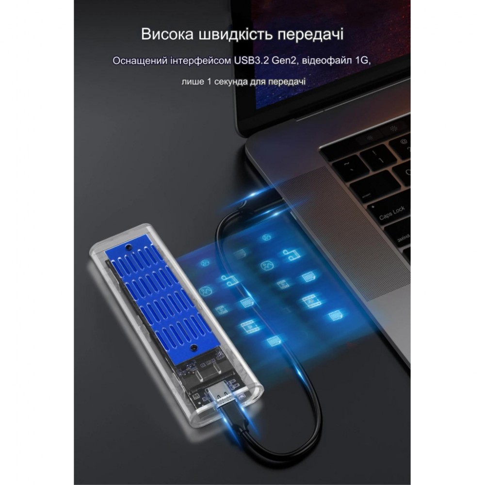 Кишеня зовнішня Dynamode M.2 SSD NVMe/SATA combo ч-з USB3.2 GEN2 Type-C (DM-CAD-SSD09) — фото 7