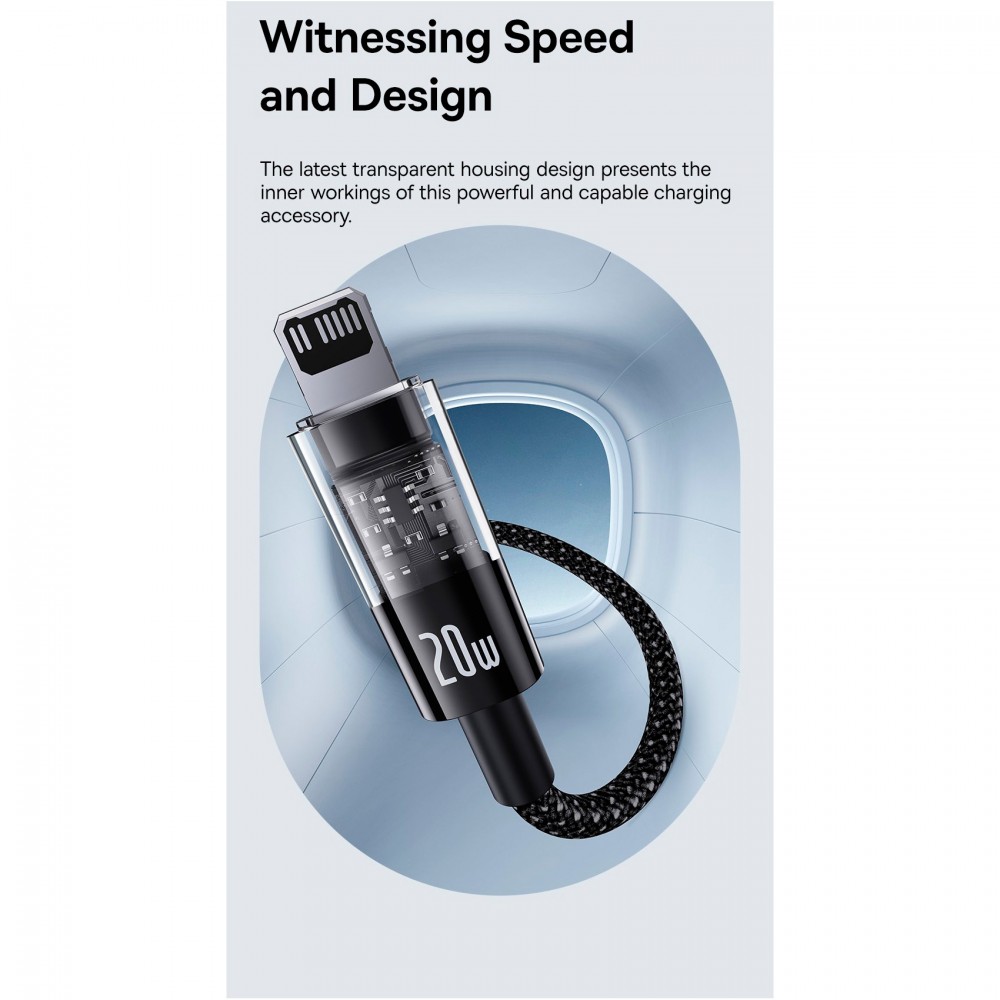 Кабель Baseus Gem Fast-Charging Data Cable Type-C to Lightning 20W 1m Galaxy Blue (P10373001311-00) — фото 4