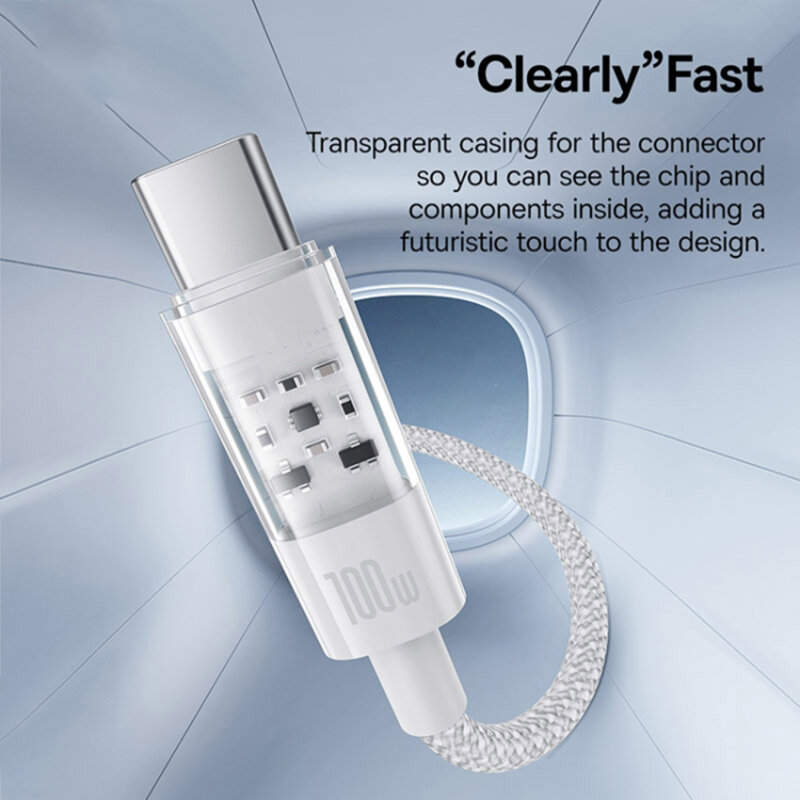 Кабель Baseus Gem Fast-Charging Type-C to Type-C 100W 1m White (P10373000211-00) — фото 10