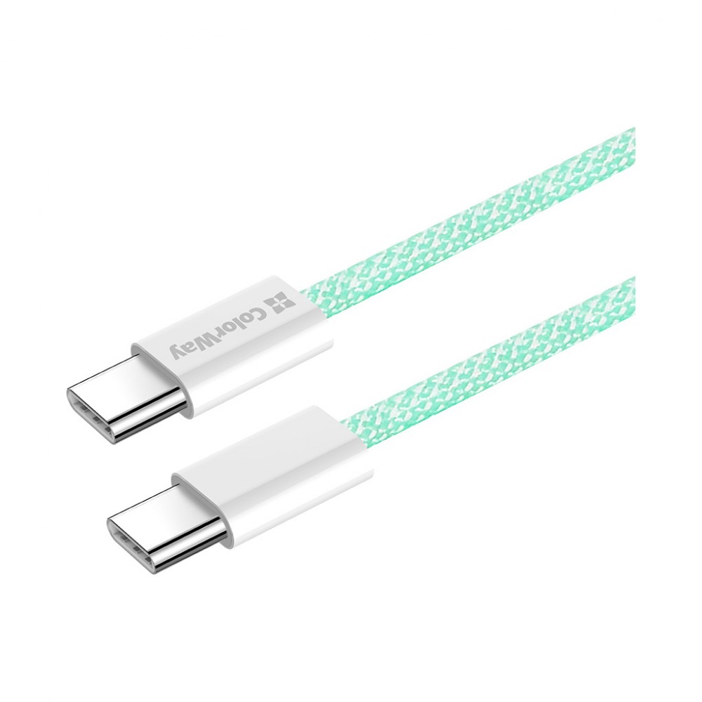 Дата кабель USB-C to USB-C 1.0m 60W 3.0А green ColorWay (CW-CBPDCC061-G) — фото 6