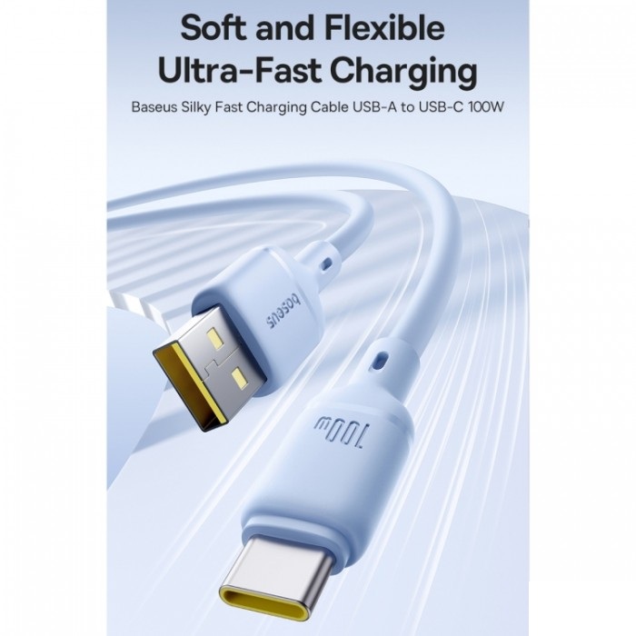 Кабель Baseus Silky Series USB to Type-C 100W 2m Black (P10377703113-01) — фото 10