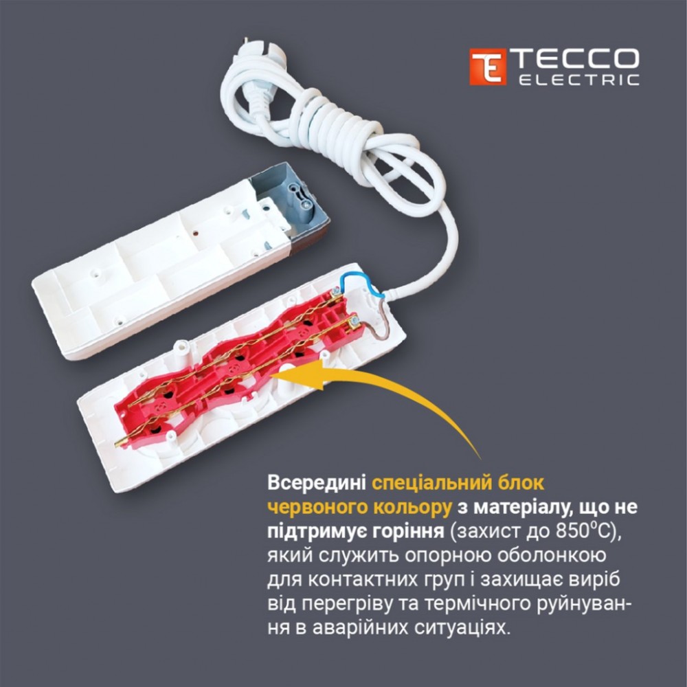Мережевий подовжувач TECCO 1.5м 4 розетки white (8681277843433) — фото 4