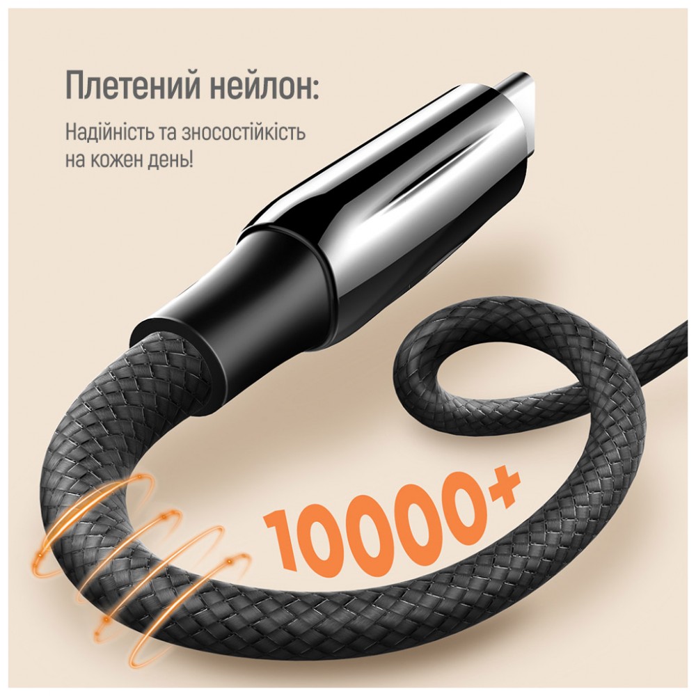 Дата кабель USB-C to USB-C 2.0m (PVC+Aluminum Alloy) (PD Fast Charging 240W) 5А black ColorWay (CW-CBPDCC070-BK) — фото 9