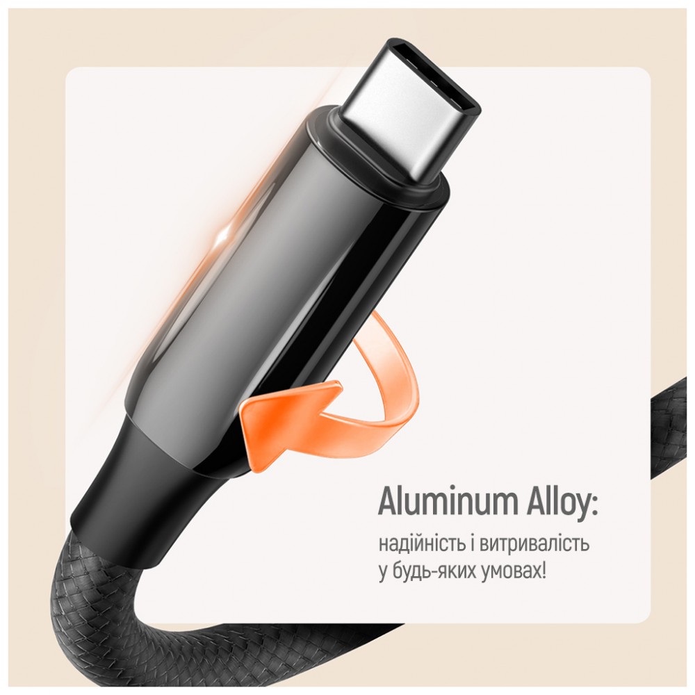 Дата кабель USB-C to USB-C 2.0m (PVC+Aluminum Alloy) (PD Fast Charging 240W) 5А black ColorWay (CW-CBPDCC070-BK) — фото 11