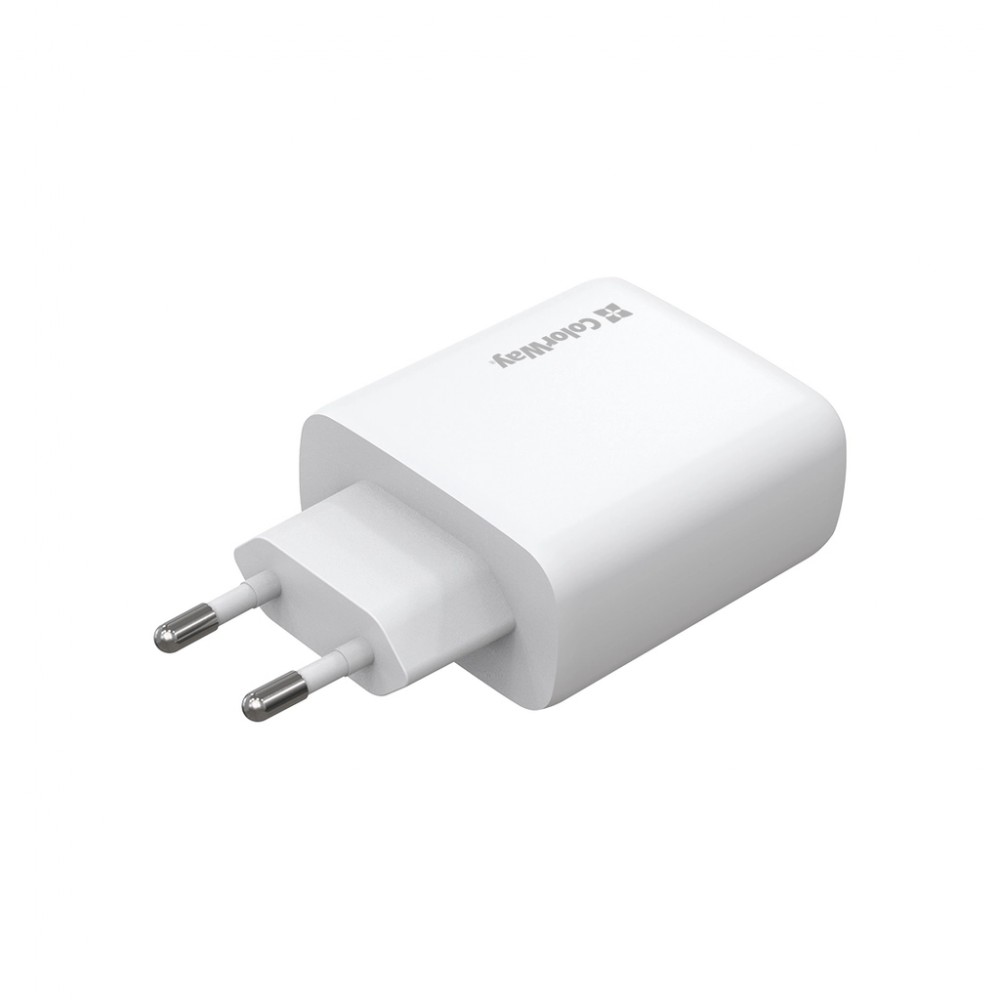 Зарядний пристрій ColorWay GaN Mini 50W PD Port PPS USB (Type-C PD 30W + Type-C PD 20W) white (CW-CHS050PD-WT) — фото 2