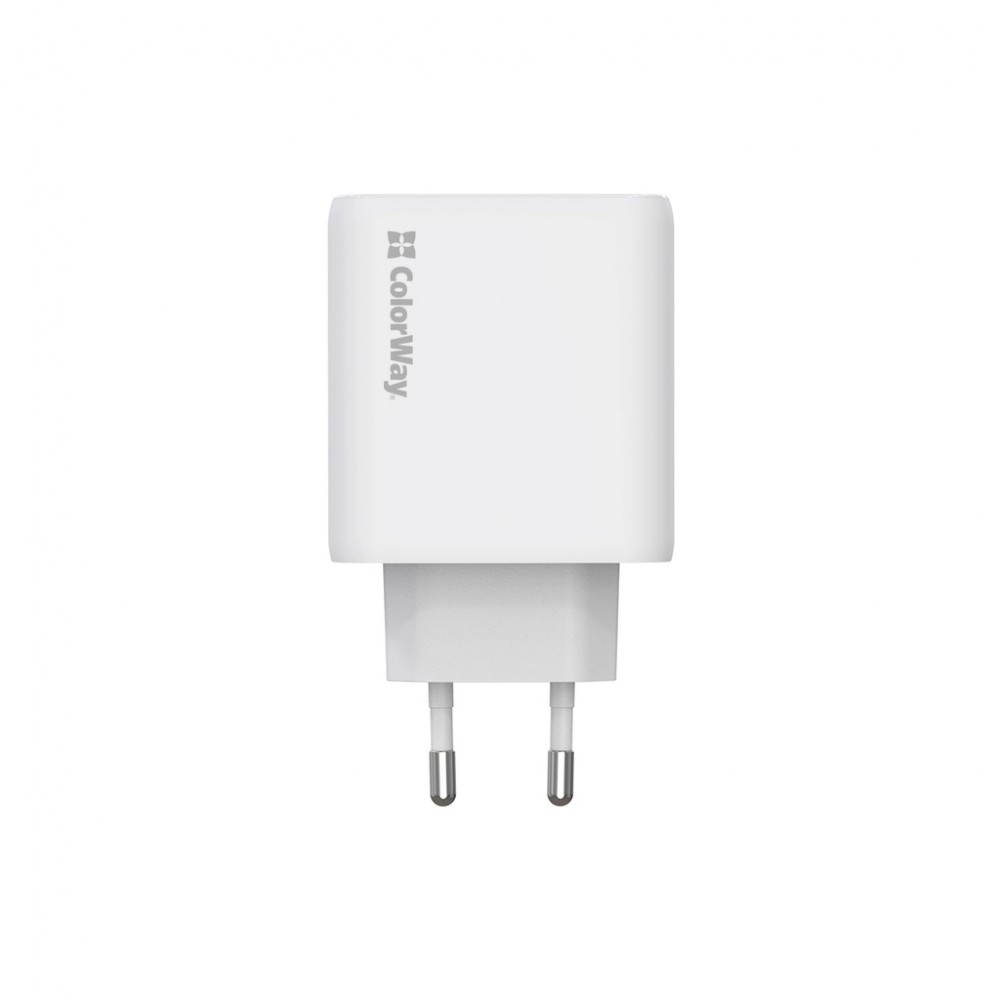 Зарядний пристрій ColorWay GaN Mini 50W PD Port PPS USB (Type-C PD 30W + Type-C PD 20W) white (CW-CHS050PD-WT) — фото 4