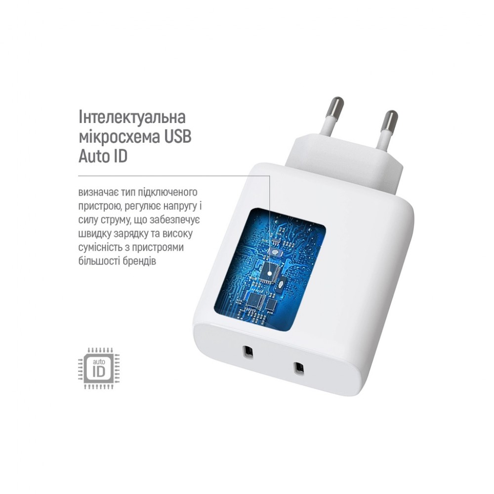 Зарядний пристрій ColorWay GaN Mini 50W PD Port PPS USB (Type-C PD 30W + Type-C PD 20W) white (CW-CHS050PD-WT) — фото 10