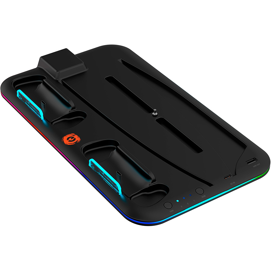 Підставка для консолі Canyon CS-5 RGB PS5 Slim Charge Black (CND-CSPS5B) — фото 2