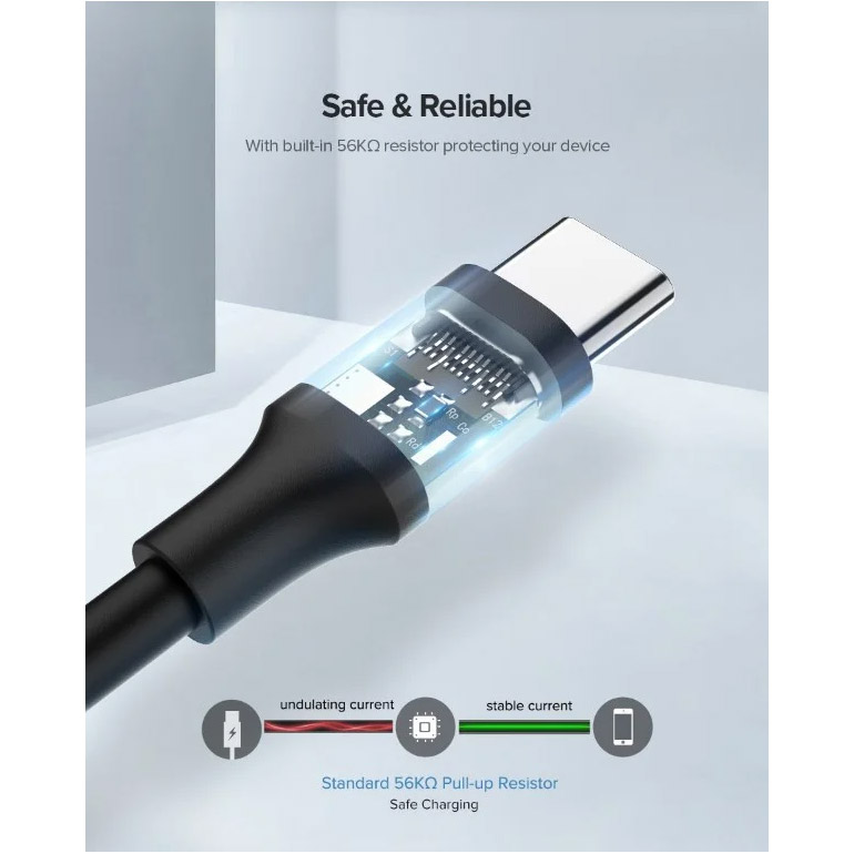 Кабель Ugreen US287 USB to Type-C QC3.0 18W 0.25m Black (60114) — фото 6