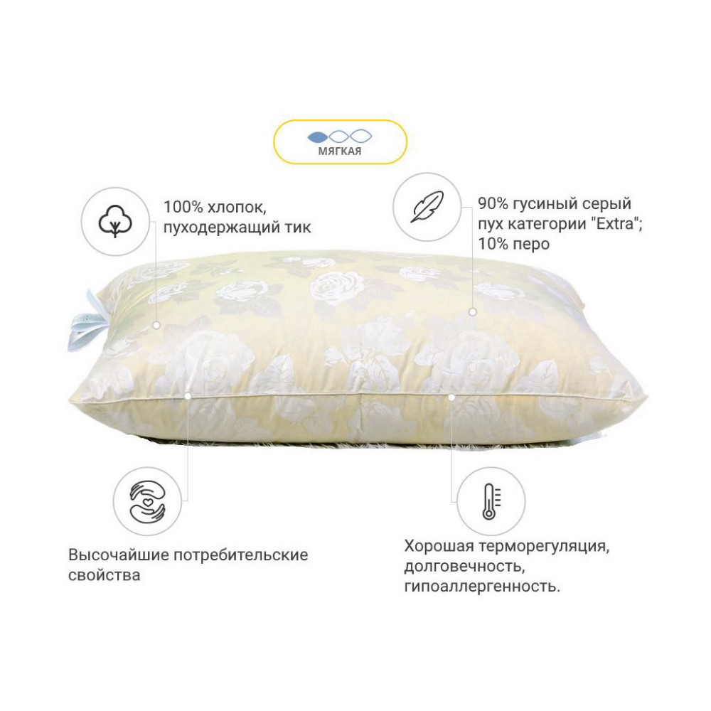Подушка MirSon пухова Extra 106 м'яка 40x60 см (2200000016928) — фото 3