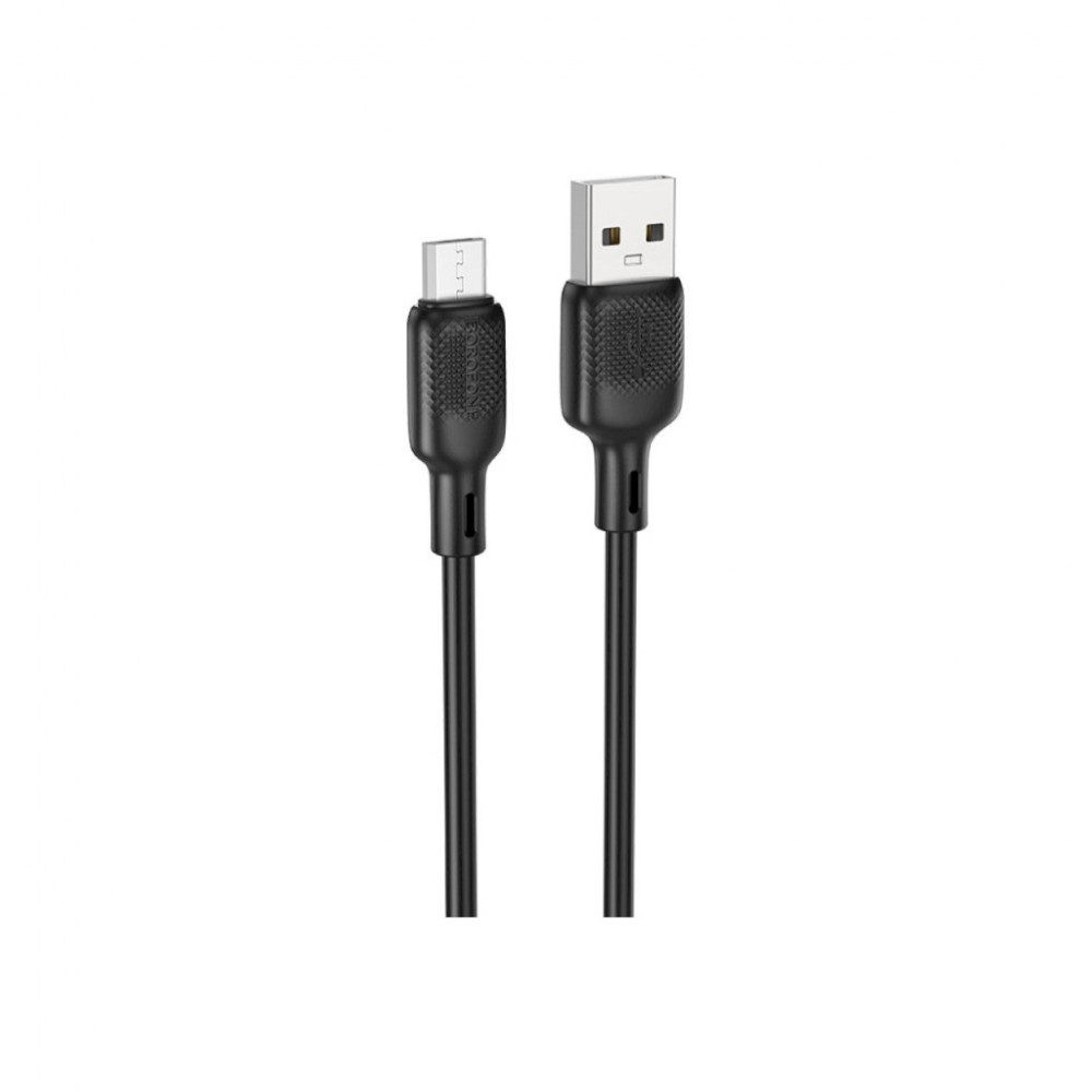 Дата кабель USB 2.0 AM to Micro 5P 2.0m Lenny silicone BX113 black BOROFONE (6941991115493) — фото 2