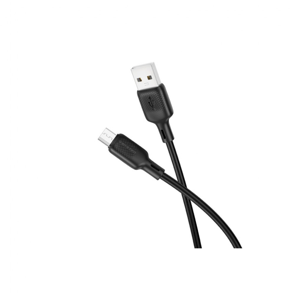Дата кабель USB 2.0 AM to Micro 5P 2.0m Lenny silicone BX113 black BOROFONE (6941991115493) — фото 3