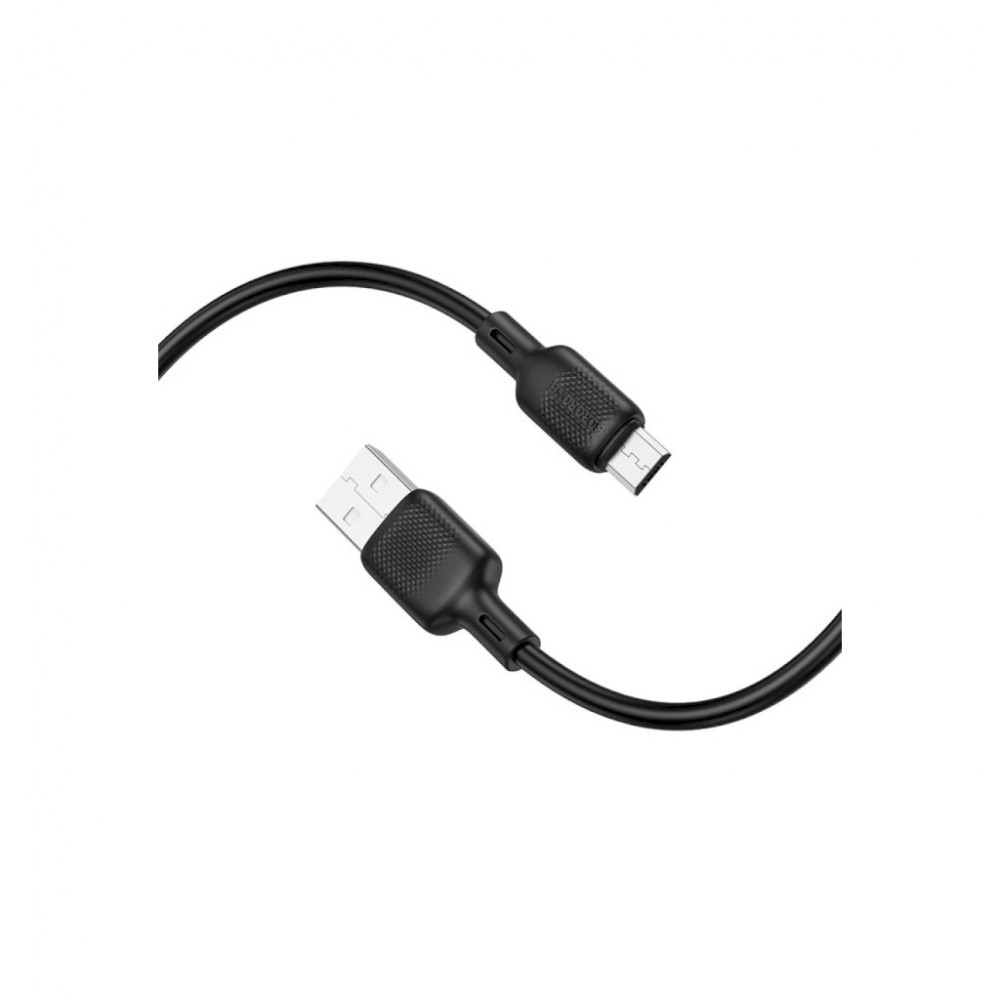Дата кабель USB 2.0 AM to Micro 5P 2.0m Lenny silicone BX113 black BOROFONE (6941991115493) — фото 4