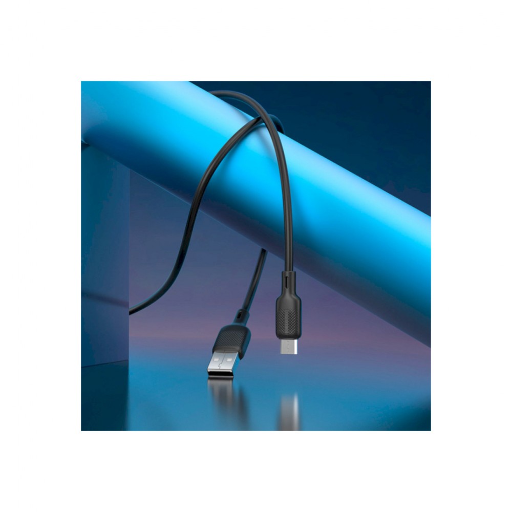 Дата кабель USB 2.0 AM to Micro 5P 2.0m Lenny silicone BX113 black BOROFONE (6941991115493) — фото 8