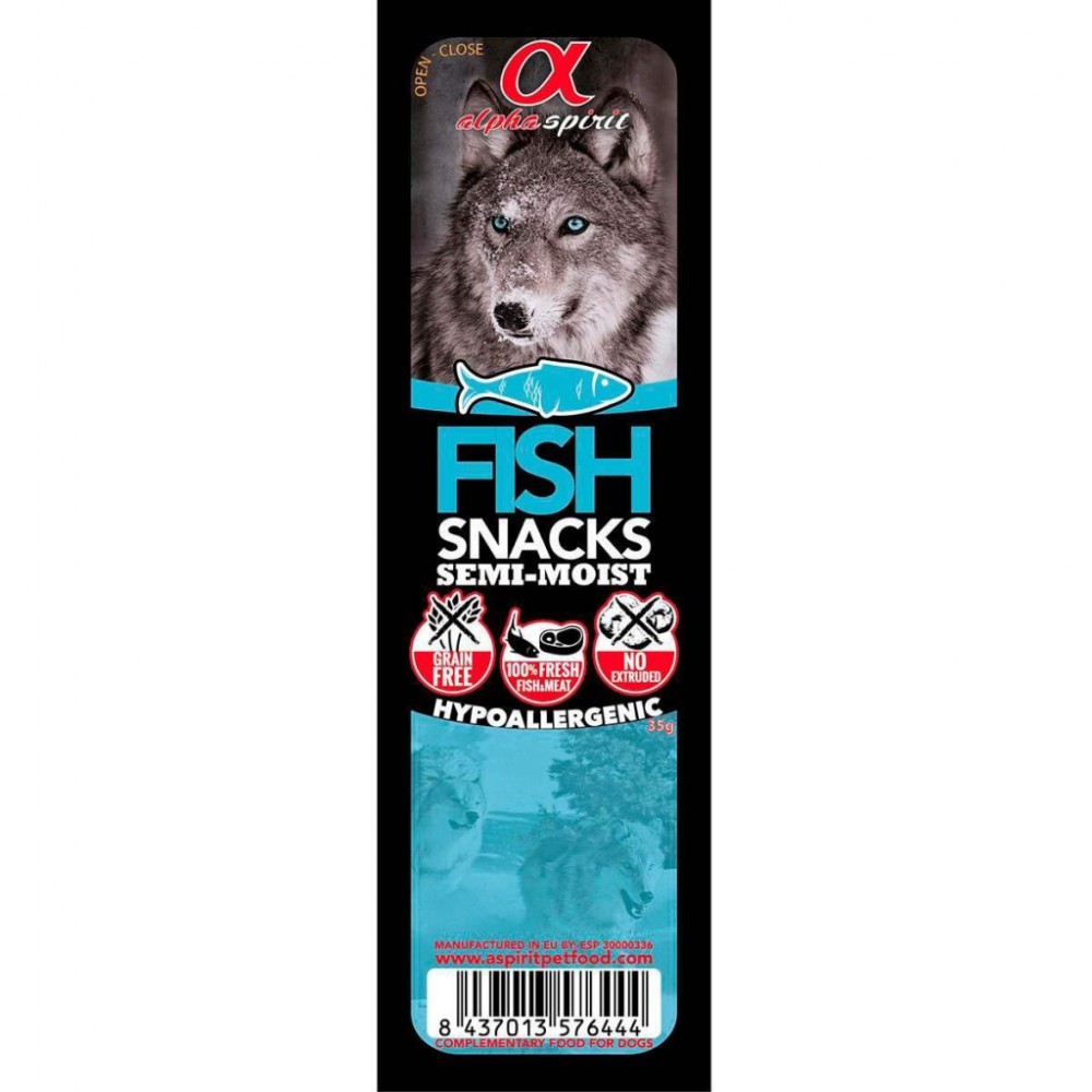 Ласощі для собак Alpha Spirit Dog Snacks Fish 35 г (8437013576444) — фото 2