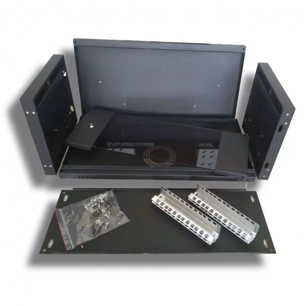 Шафа настінна Hypernet 4U 19" 600x350 (WMNC-350-4U-FLAT-BLACK) — фото 6