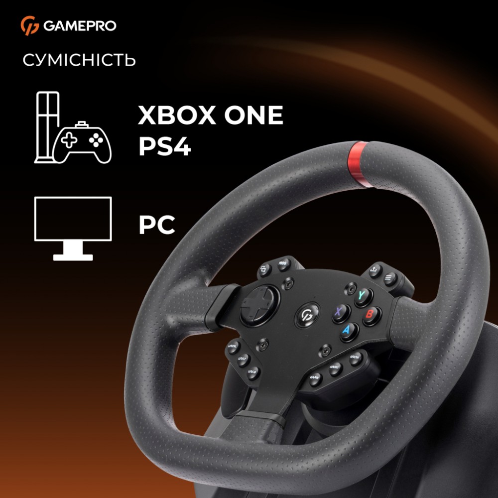 Кермо GamePro RW575PM з педалями та коробкою передач XBOXONE/PS4/PS3/PC/SWITCH (RW575PM) — фото 9