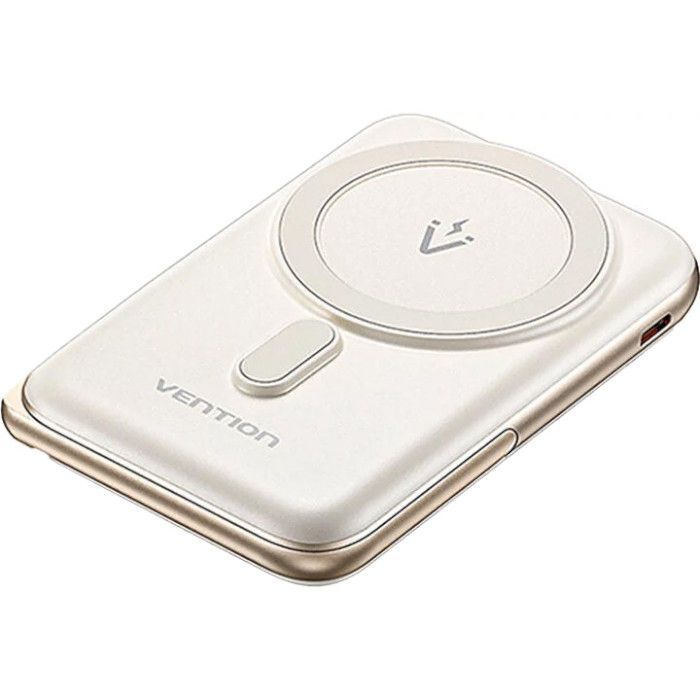 Батарея універсальна Vention 10000mAh Magnetic Wireless 20W PD USB-C In/Out QI-15W White (FHNW0) — фото 2