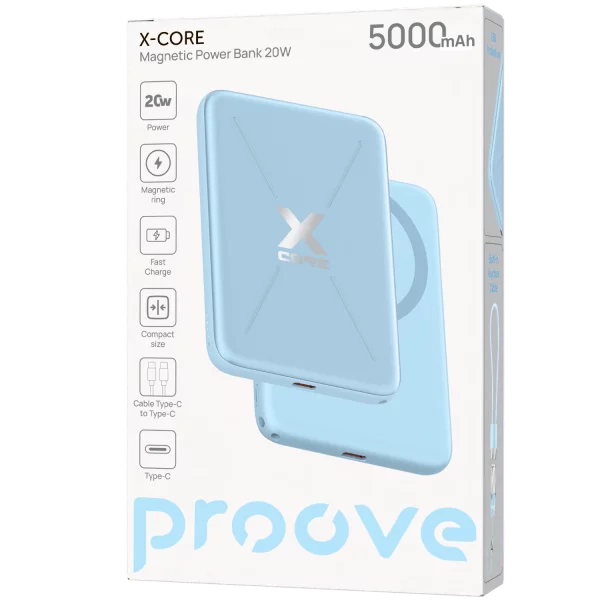 Батарея універсальна Proove X-Core 20W 5000mAh Sky blue (PNXC20010008) — фото 8