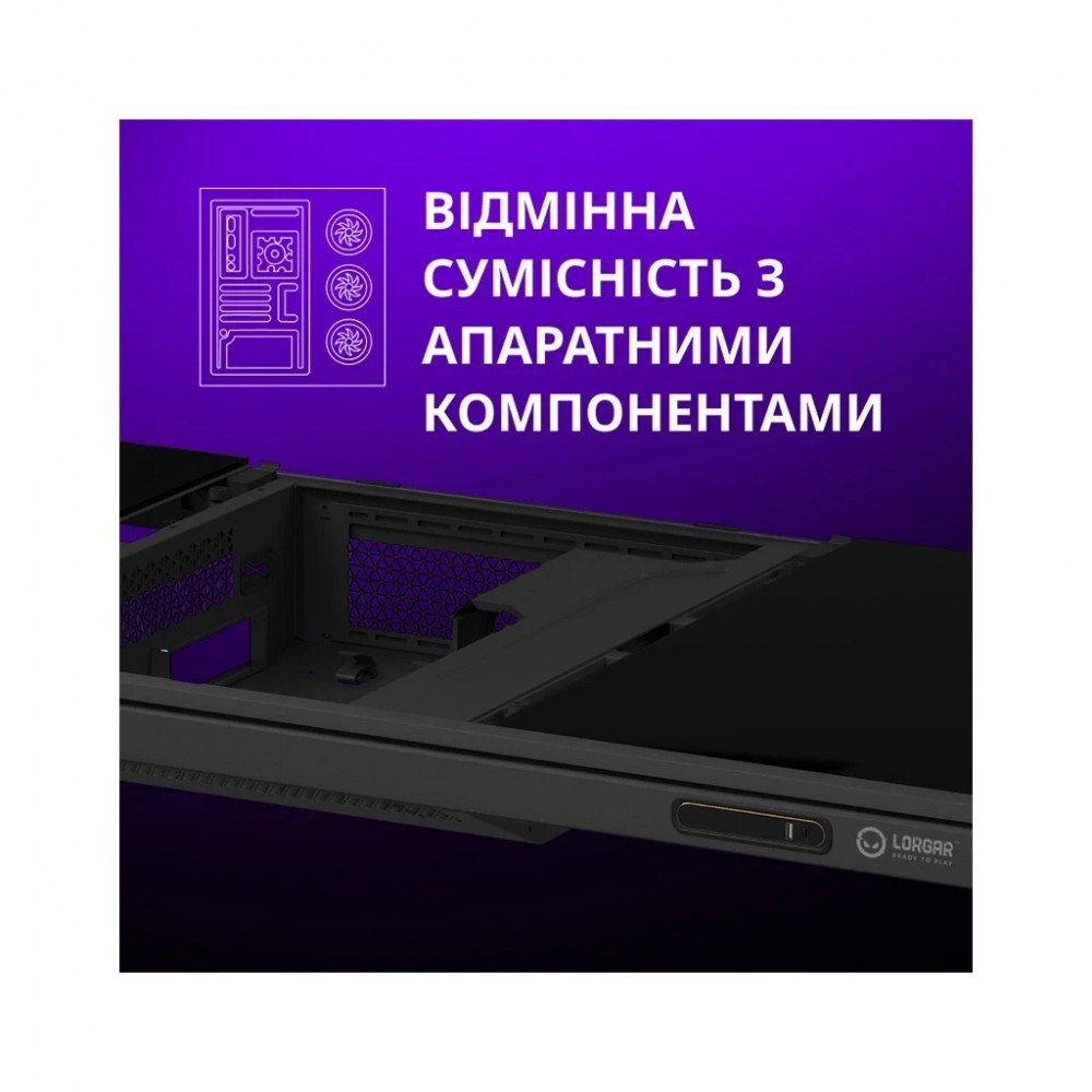 Комп'ютерний стіл Lorgar ELITE 90G Glass Black (LRG-DE90G) — фото 10